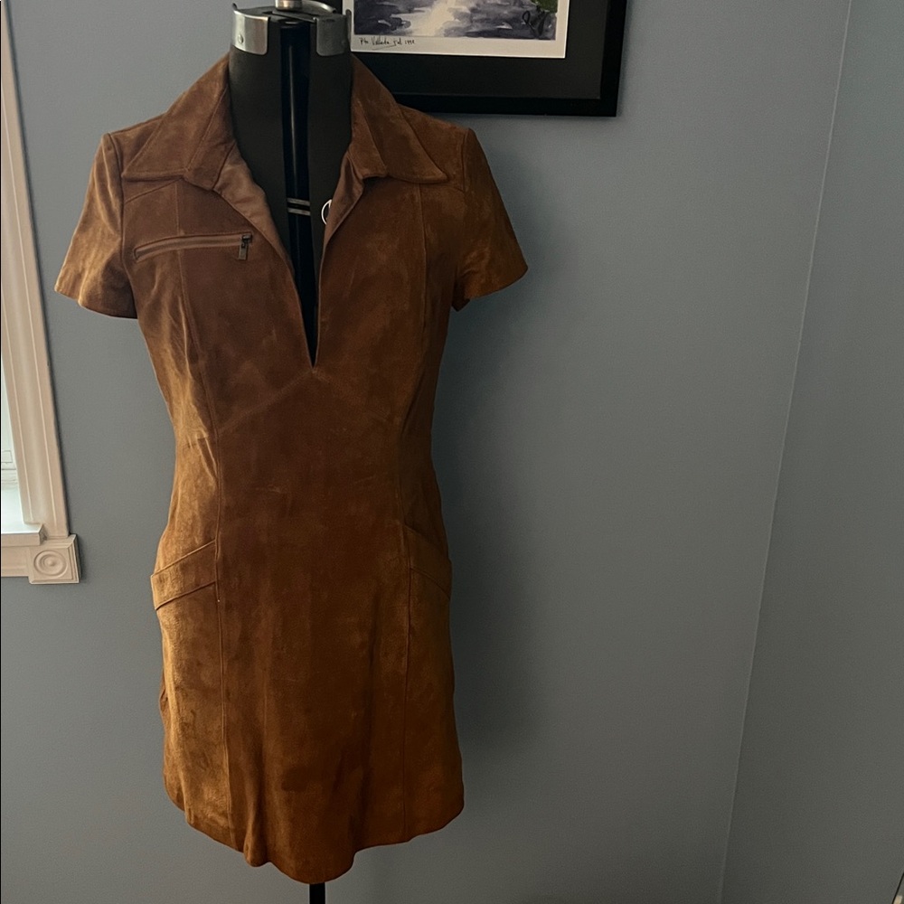 Ecote Tan Leather Dress